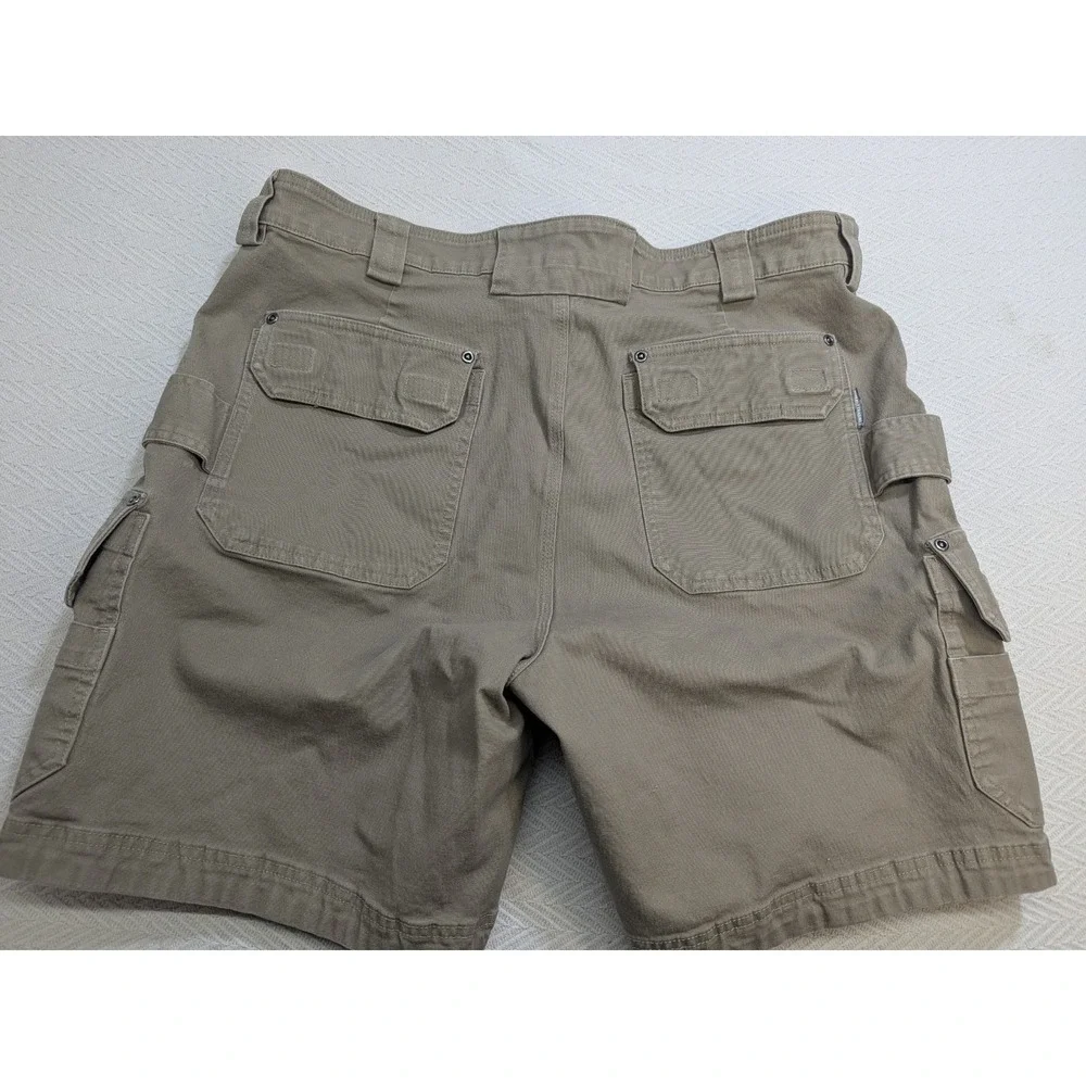 Duluth Cargo Shorts Mens 40 Flex Fire Hose Khaki Relaxed Fit Work Hidden Pockets